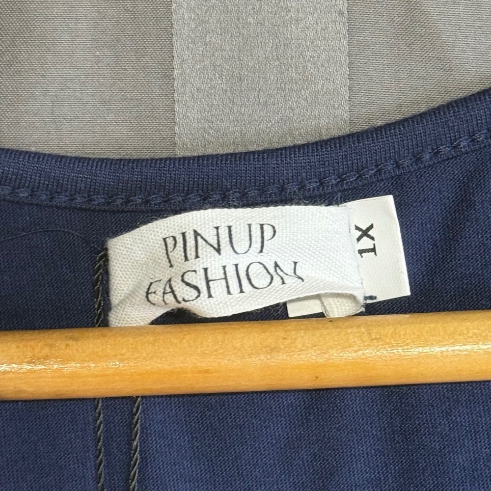 Wrap-Front Peplum Blouse in Navy - Picture 9 of 11